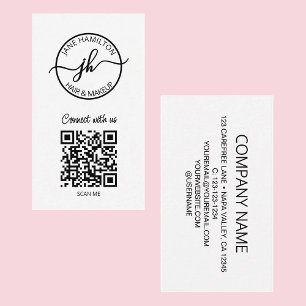 Carte De Visite Logo d'entreprise moderne QR Code Circle