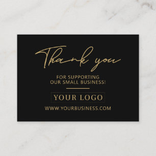 Carte De Visite Logo d'entreprise Noir & Or Merci