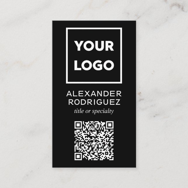 Carte De Visite Logo d'entreprise personnalisé et code QR moderne  (Devant)