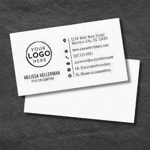Carte De Visite Logo d'entreprise personnalisé minimaliste moderne