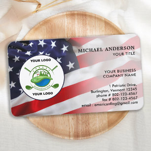 Carte De Visite Logo d'entreprise personnalisé patriotique drapeau