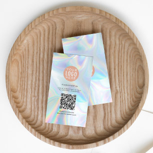 Carte De Visite Logo d'entreprise Typographie de code QR Holograph