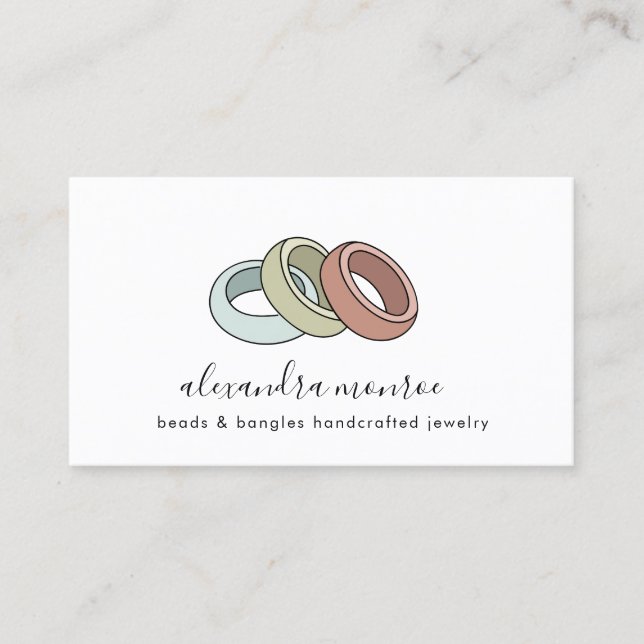 Carte De Visite Logo des anneaux artisanaux | Concepteur de bijoux (Devant)