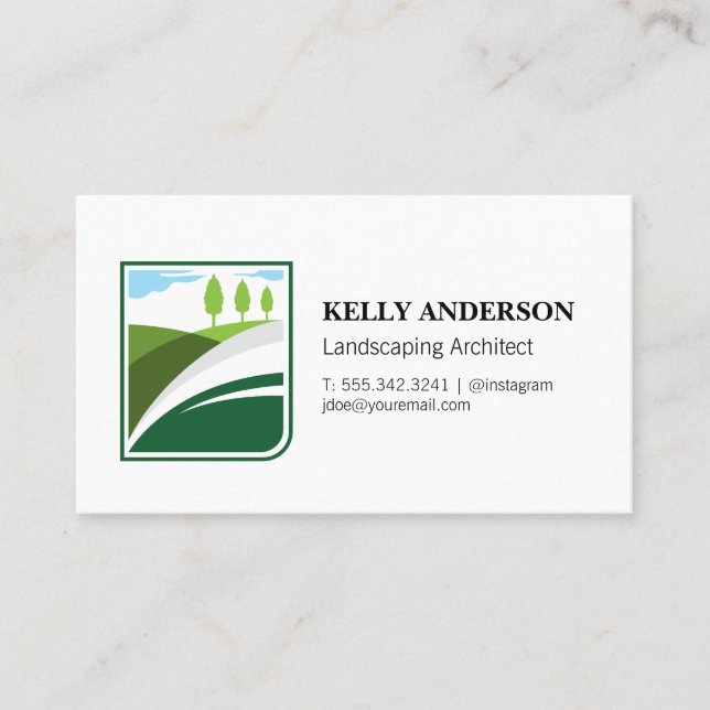 Carte De Visite Logo des arbres paysagers | Jardinage (Devant)