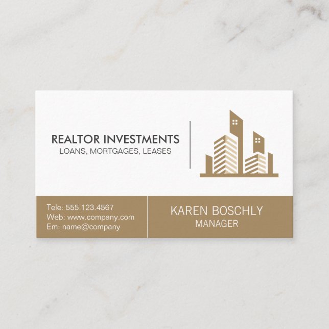 Carte De Visite Logo des biens immobiliers (Devant)