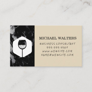 Carte De Visite Logo des bulles de verre à vin