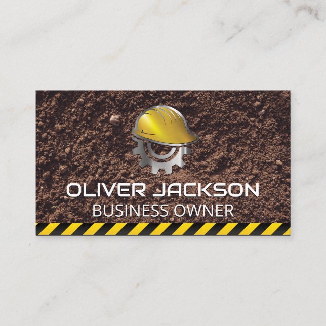 Carte De Visite Logo des Casquettes de construction | Jetée | Atte (Devant)