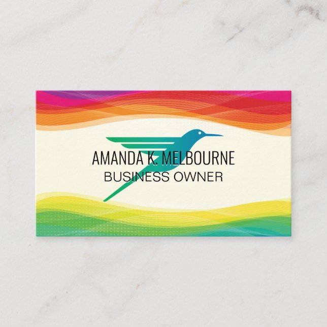 Carte De Visite Logo des colibris | Arrière - plan artistique numé (Devant)