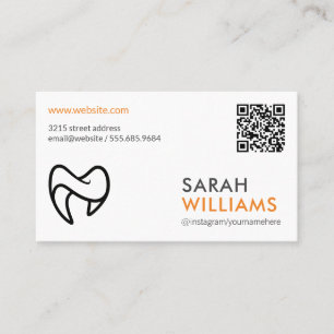 Carte De Visite Logo des dents   Code QR