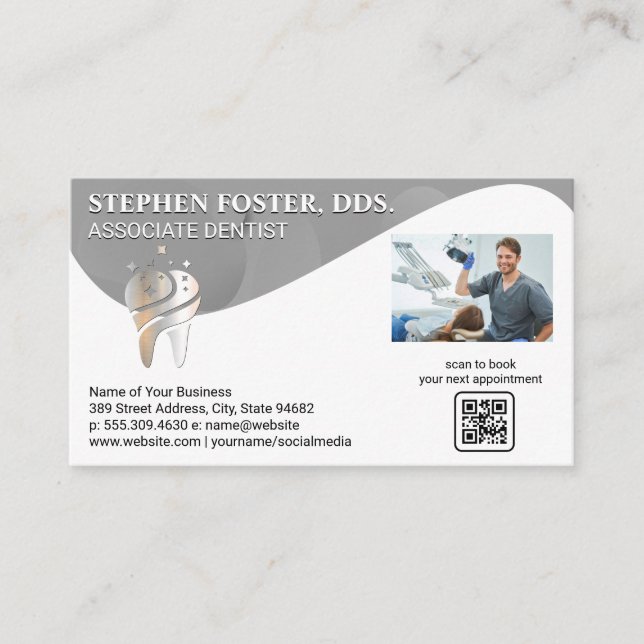Carte De Visite Logo des dents | Dentiste avec patient (Devant)