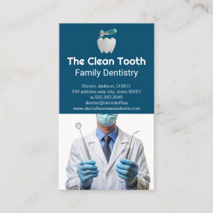 Carte De Visite Logo des dents   Outils dentaires pour les dentist