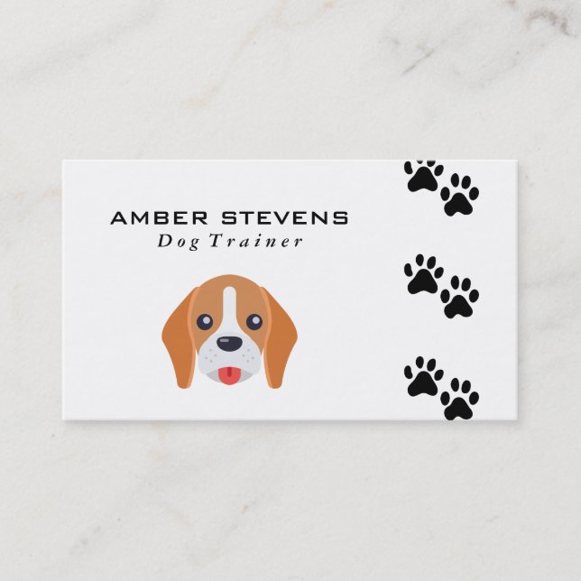 Carte De Visite Logo des empreintes de chiens et des chiens (Devant)