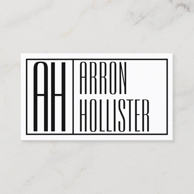 Carte De Visite Logo des initiales et noms modernes (Devant)