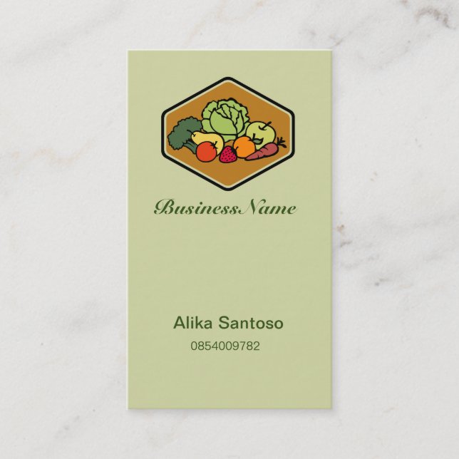Carte De Visite Logo des légumes de fruits (Devant)