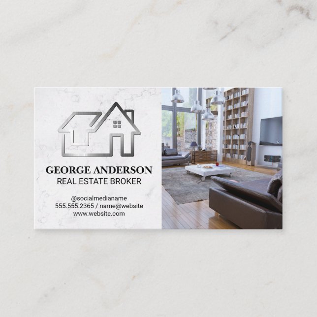 Carte De Visite Logo des maisons modernes | Intérieur | Immobilier (Devant)