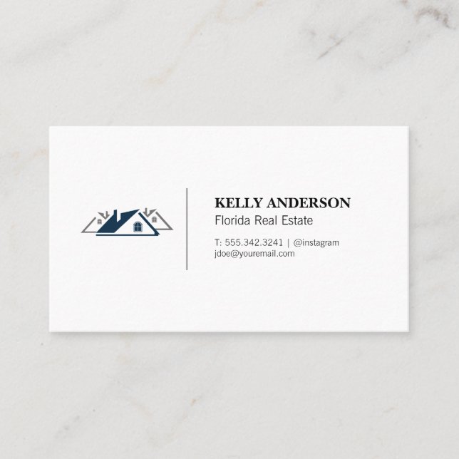 Carte De Visite Logo des maisons résidentielles immobilières (Devant)