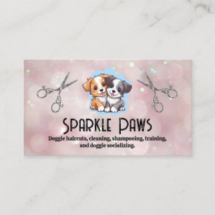 Carte De Visite Logo des Marionnettes mignonnes   Ciseaux   Bokeh 