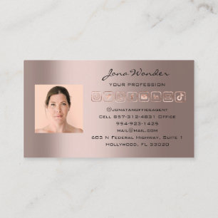 Carte De Visite Logo des médias sociaux Photo QR Code maquillage b