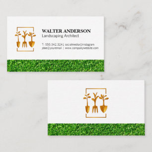Carte De Visite Logo des outils d'aménagement paysager   Couper l'