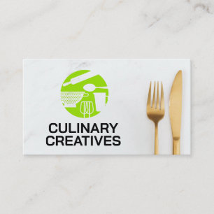 Carte De Visite Logo des outils de cuisson Argent