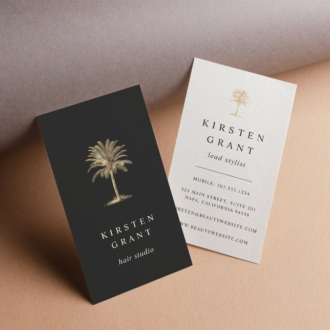 Carte De Visite Logo des palmiers d'or Faux (Créateur téléchargé)
