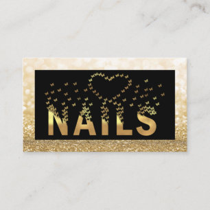 Carte De Visite Logo des papillons de luxe en or glitterie