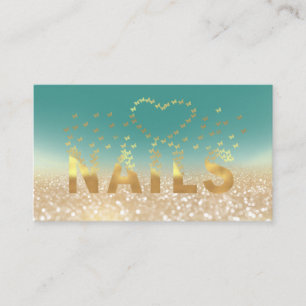Carte De Visite Logo des papillons de luxe en or glitterie