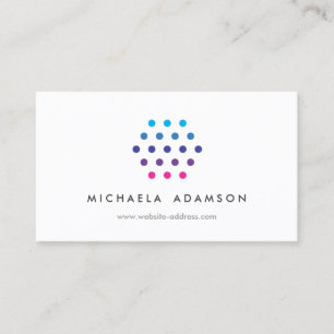 Carte De Visite Logo des points de couleur modernes en blanc