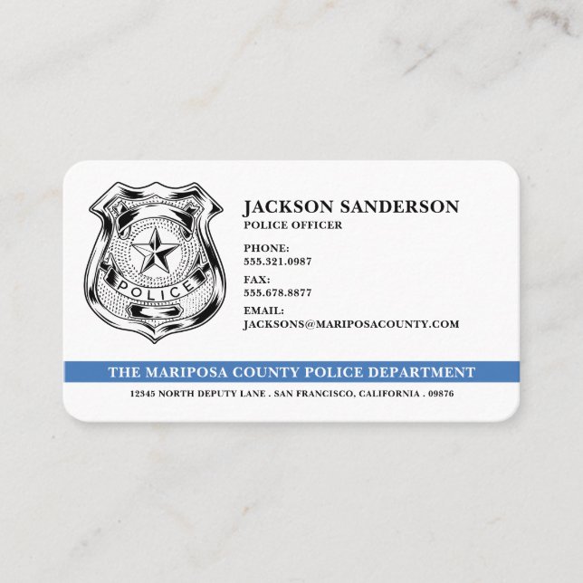 Carte De Visite Logo des policiers (Devant)