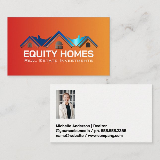 Carte De Visite Logo des propriétés immobilières | Agent immobilie (Devant / Derrière)