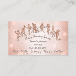 Carte De Visite Logo des services de nettoyage classique Maid Rose