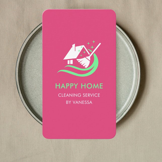 Carte De Visite Logo des services de nettoyage de maisons professi (Créateur téléchargé)