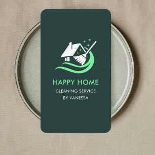 Carte De Visite Logo des services de nettoyage de maisons professi