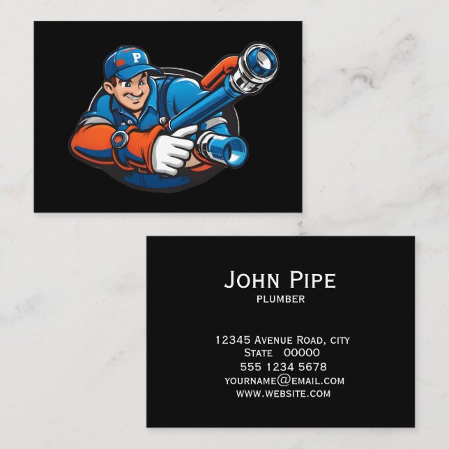 Carte De Visite logo des services de plomberie (Devant / Derrière)
