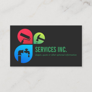 Carte De Visite Logo des services de réparation Grey Trendy