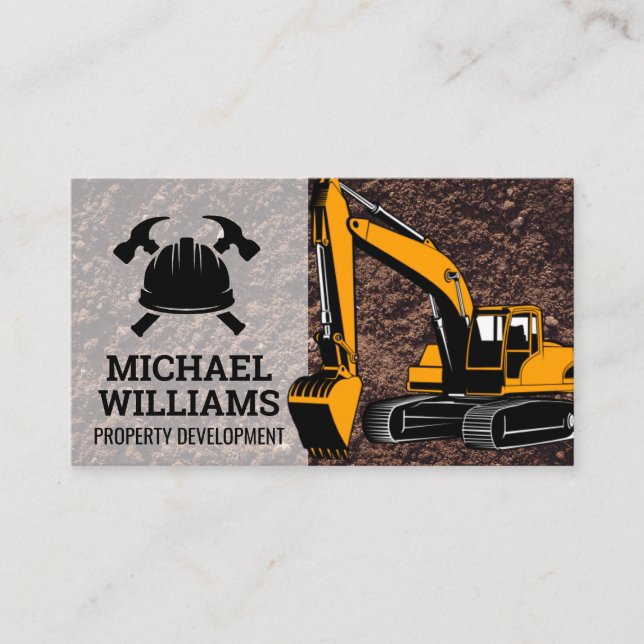 Carte De Visite Logo des travailleurs de la construction | Earth M (Devant)
