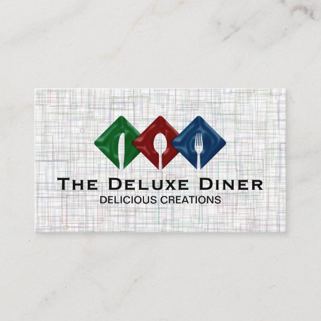 Carte De Visite Logo des ustensiles de cuisine | Restaurant (Devant)