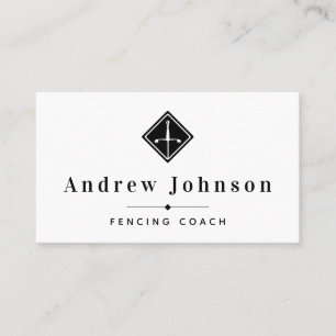 Carte De Visite Logo d'escrime moderne instructeur Fencer Sports