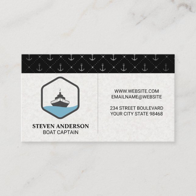 Carte De Visite Logo d'expédition | Ancres (Devant)