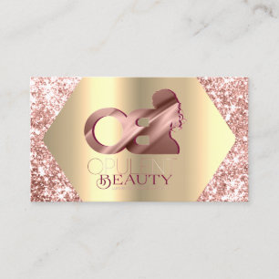 Carte De Visite Logo d'extension de Parties scintillant Rose Gold 