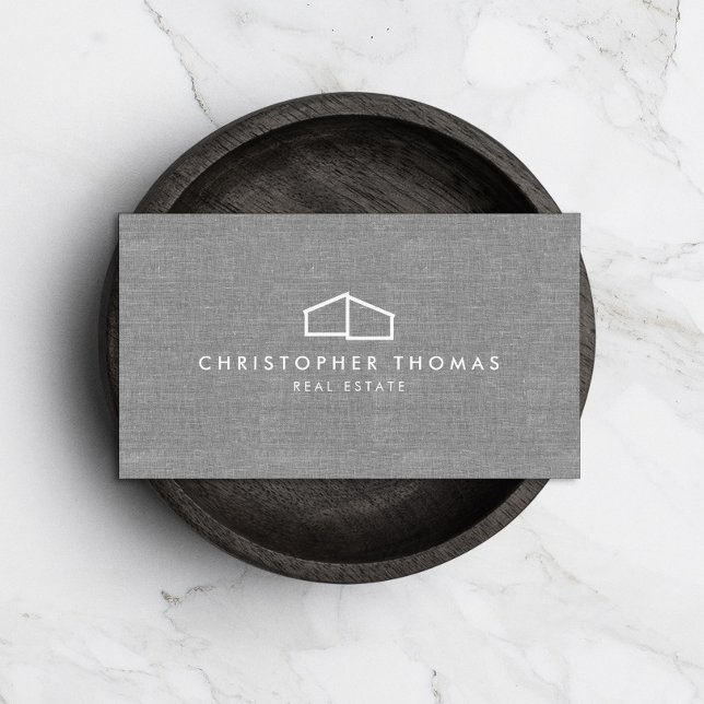 Carte De Visite Logo d'habitation moderne Immobilier, Realtor Gris (Créateur téléchargé)