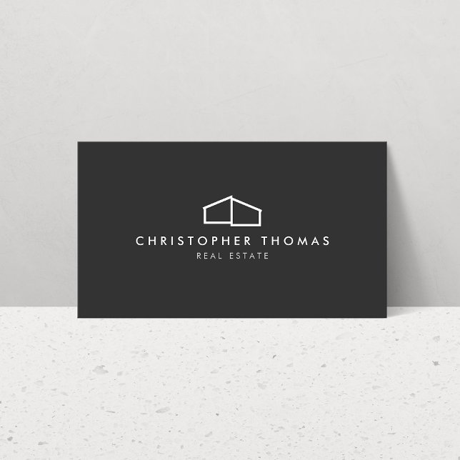 Carte De Visite Logo d'habitation moderne Immobilier, Realtor gris (Créateur téléchargé)