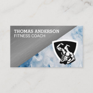 Carte De Visite Logo d'homme faisant des flexions   Forme physique