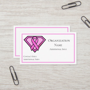 Carte De Visite Logo Diamond de sensibilisation au cancer du sein 