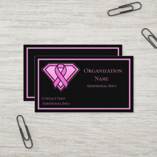Carte De Visite Logo Diamond Sensibilisation au Cancer du Sein Noi