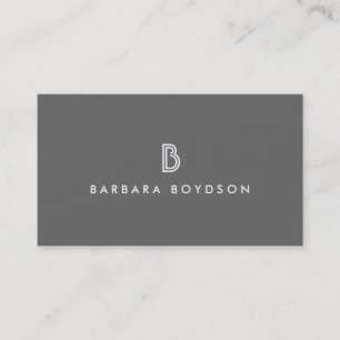 Carte De Visite LOGO d'INITIALE de MONOGRAMME d'ART DÉCO dans GRIS
