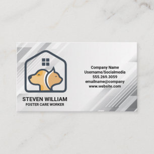 Carte De Visite Logo Doggy Kitty House   Services de magasin pour 