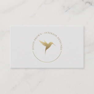 Carte De Visite Logo d'oiseaux de Humming Gold
