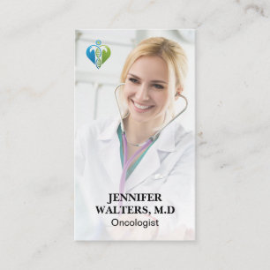 Carte De Visite Logo d'oncologiste Médecin avec stéthoscope