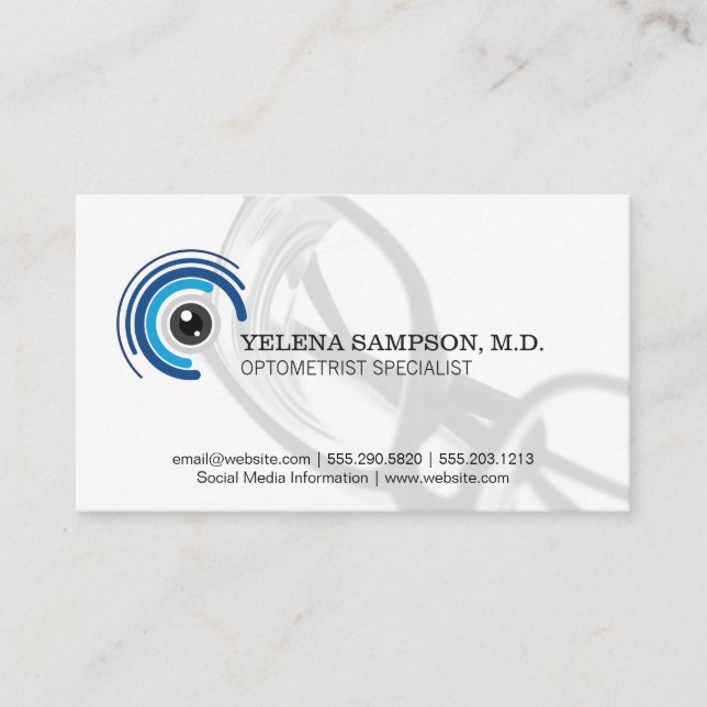 Carte De Visite Logo d'optométrie | Lunettes de prescription (Devant)